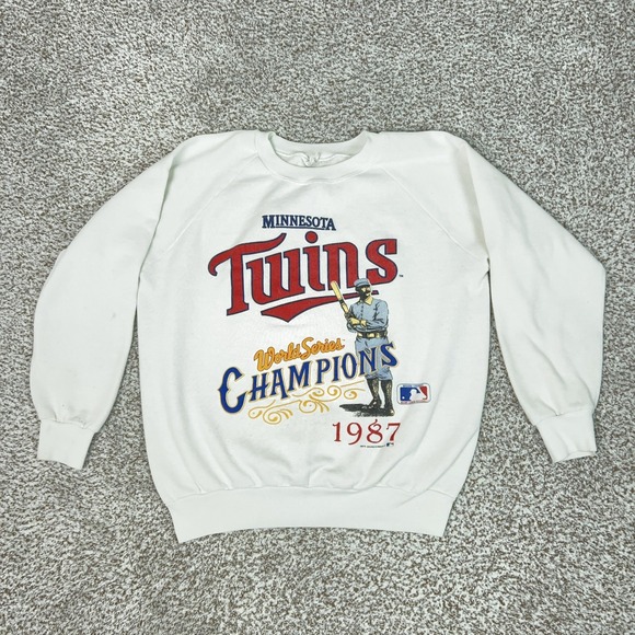 MLB Other - Vintage Minnesota Twins Sweatshirt Mens Large White MLB Baseball 1987 Champs 80s